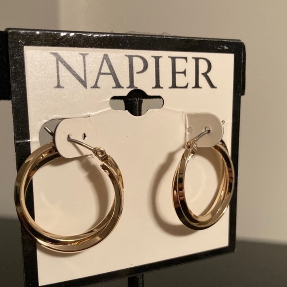 Napier Twisted Gold Tone Earrings